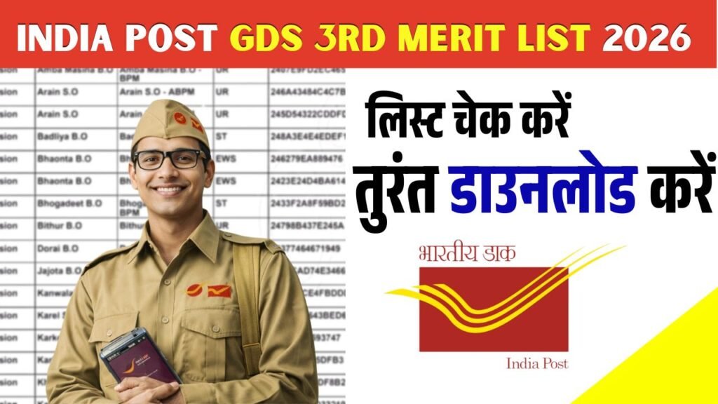 India Post GDS 3rd Merit List 2026